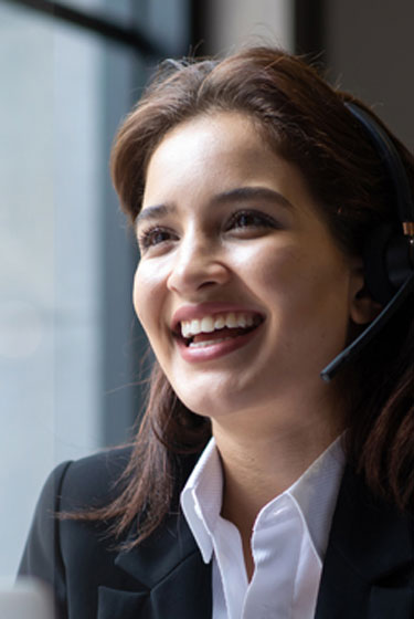 Female employee smiling