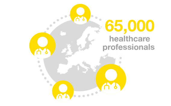 65,000 healthcare professionals