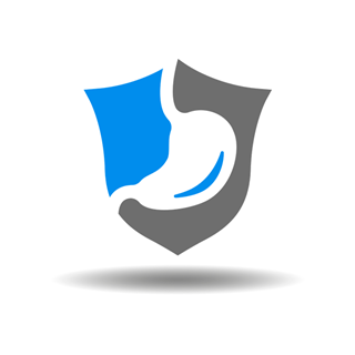 Image showing a stomach in a shield icon