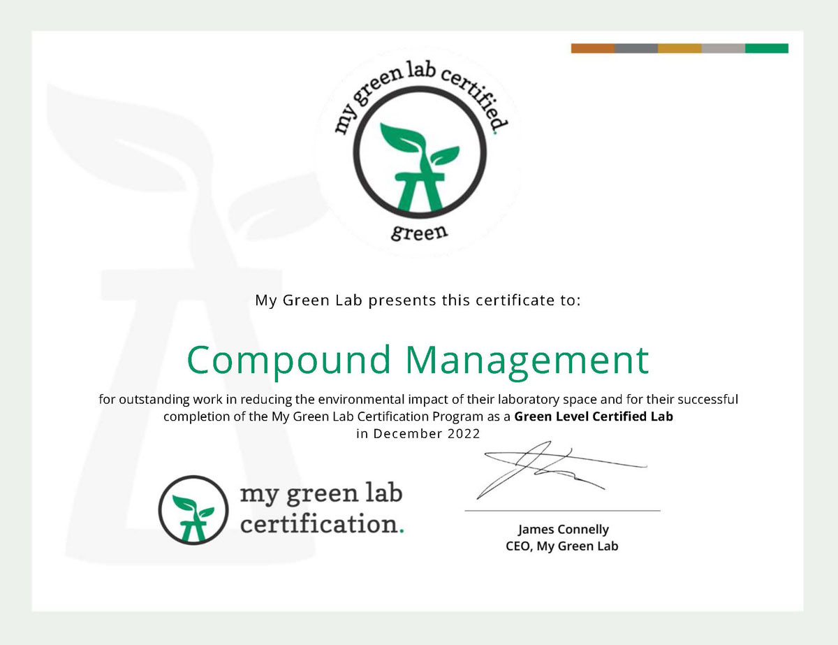 Compound Management certificate