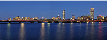 Boston skyline at night