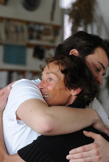 Palliative patient finds comfort with her son