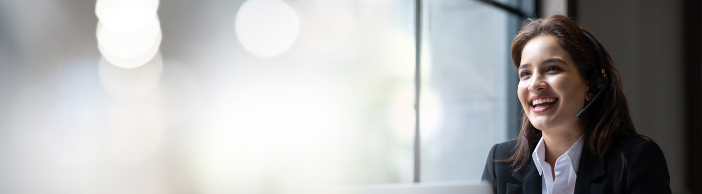 Female employee smiling
