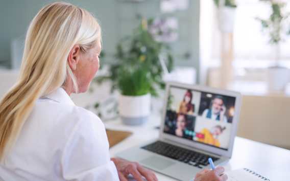 Female Doctor in an online appointment with a patient