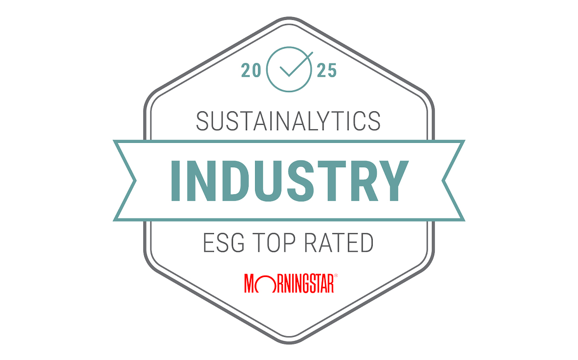 Grünenthal ESG Top Rated – Sustainalytics Top rated 2025 Bagde